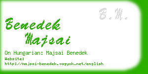 benedek majsai business card